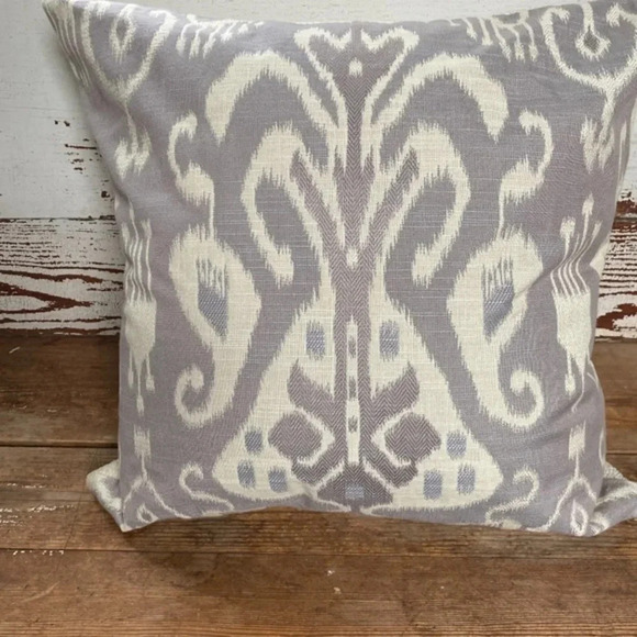 Custom Made Purple Ikat Print Accent Pillow Cover - Picture 4 of 7